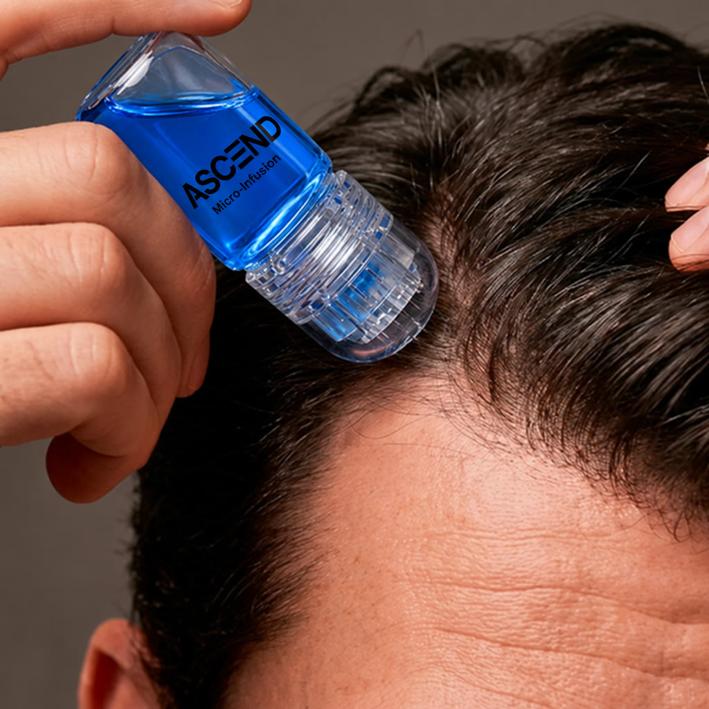 Applying Ascend Infuse along the hairline